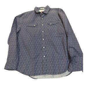 Vintage 2000s Levi's Strauss Co Pearl Snap Shirt Size Large Blue Slant Pockets